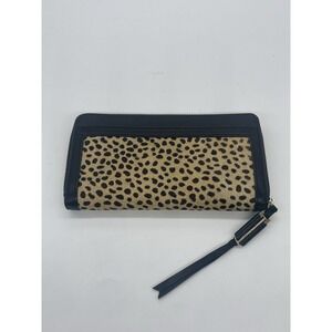 Stella & Dot Covet Mercer Wallet Leopard Print Calf Hair Leather New